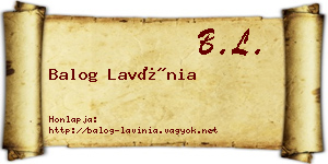 Balog Lavínia névjegykártya